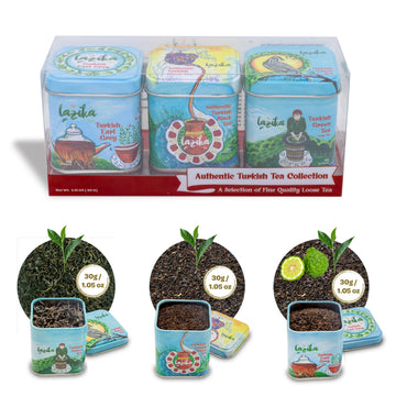Lazika Loose Leaf Tea Set  Black Tea  Green Tea  Earl Grey  Tea Gift Set For Tea Lovers  3.35 Oz (Pack Of 3)