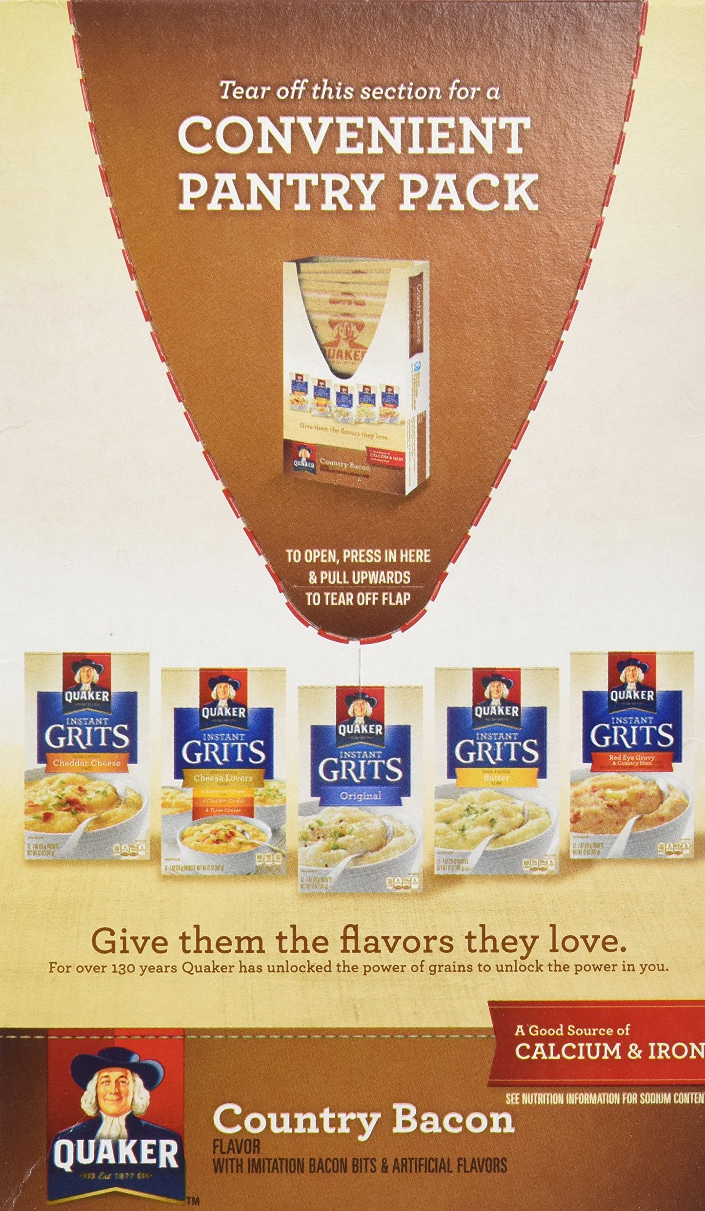 Quaker Instant Grits, Country Bacon Flavor, 12 Count Pack