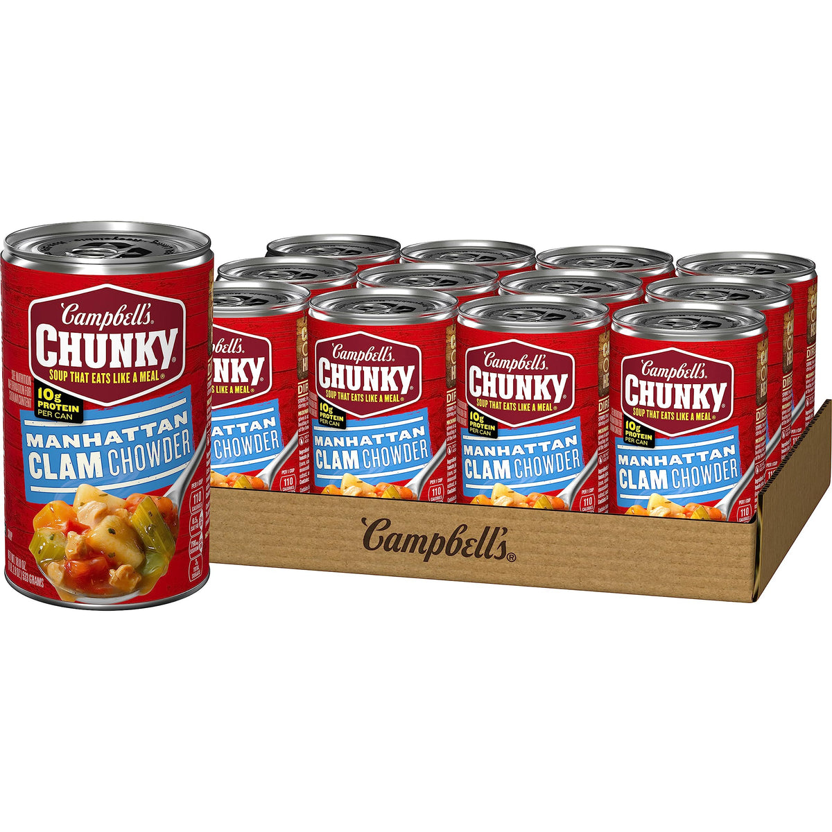 Campbell s Chunky Soup, Manhattan Clam Chowder, 18.8 oz can (Case of 12)