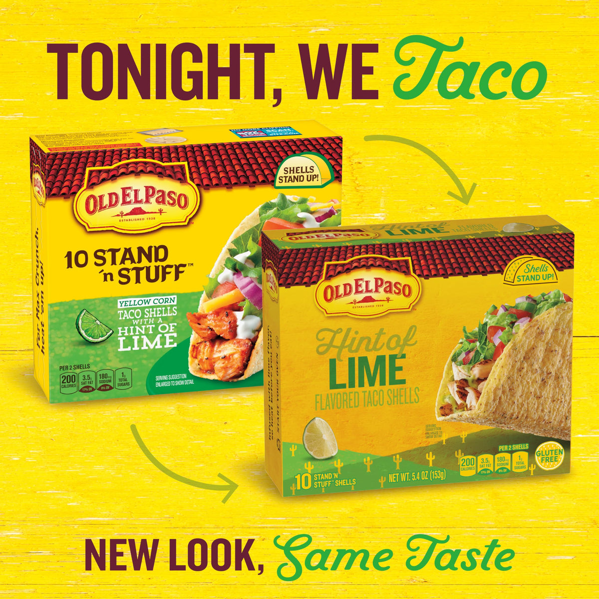 Old El Paso Stand 'N Stuff Taco Shells With A Hint Of Lime, 10-Count (Pack Of 6)