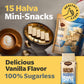 Halva Sugarless Tahini Bar Mini Snacks - Assortment Of 15 Snack-Sized Vanilla Flavor Halvah- Vegan, Kosher Snacks With No Gluten