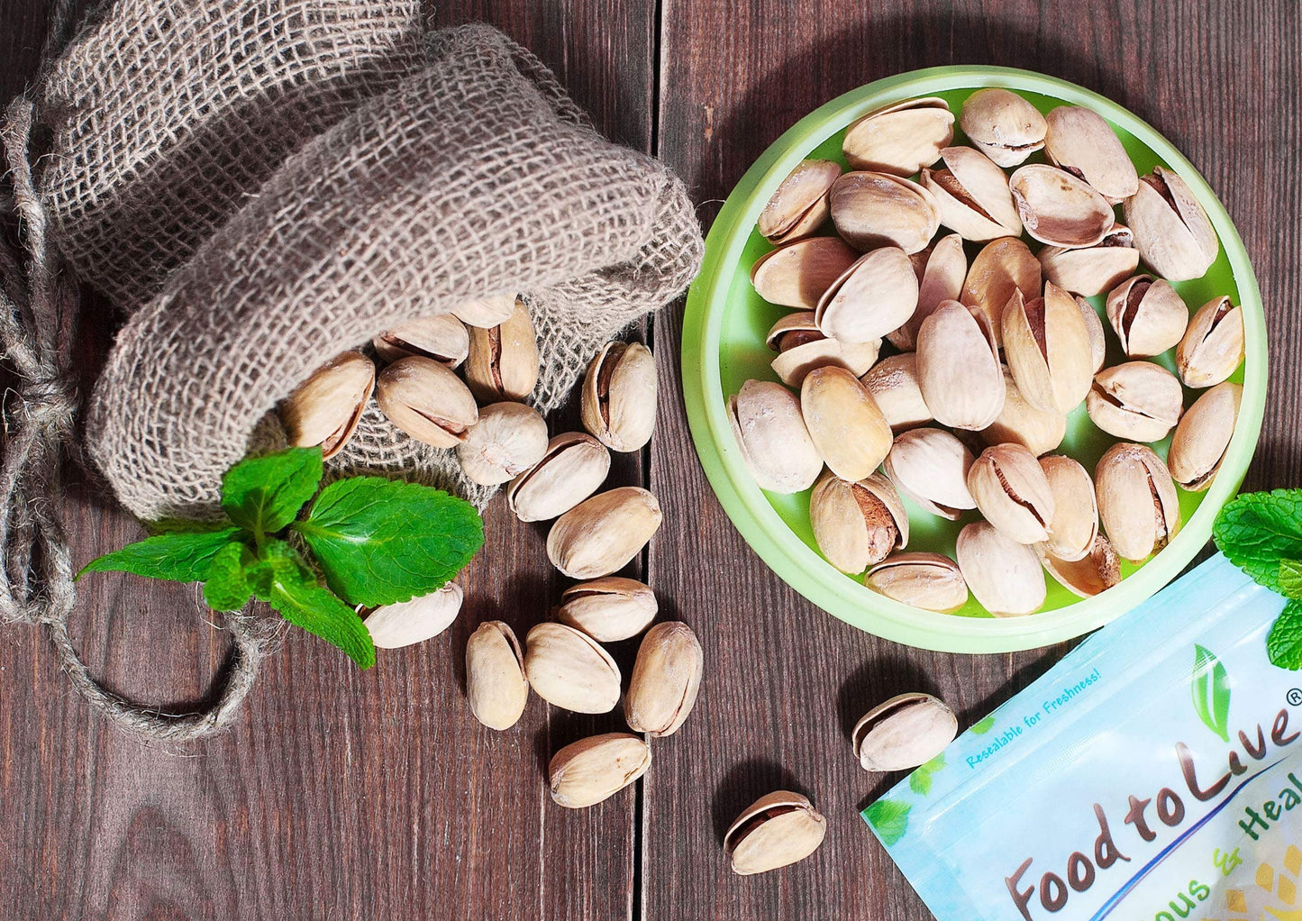 Food to Live Organic Pistachios, 1 Pound In Shell, Dry Roasted with Sea Salt, Non-GMO, Kosher, Vegan, Bulk