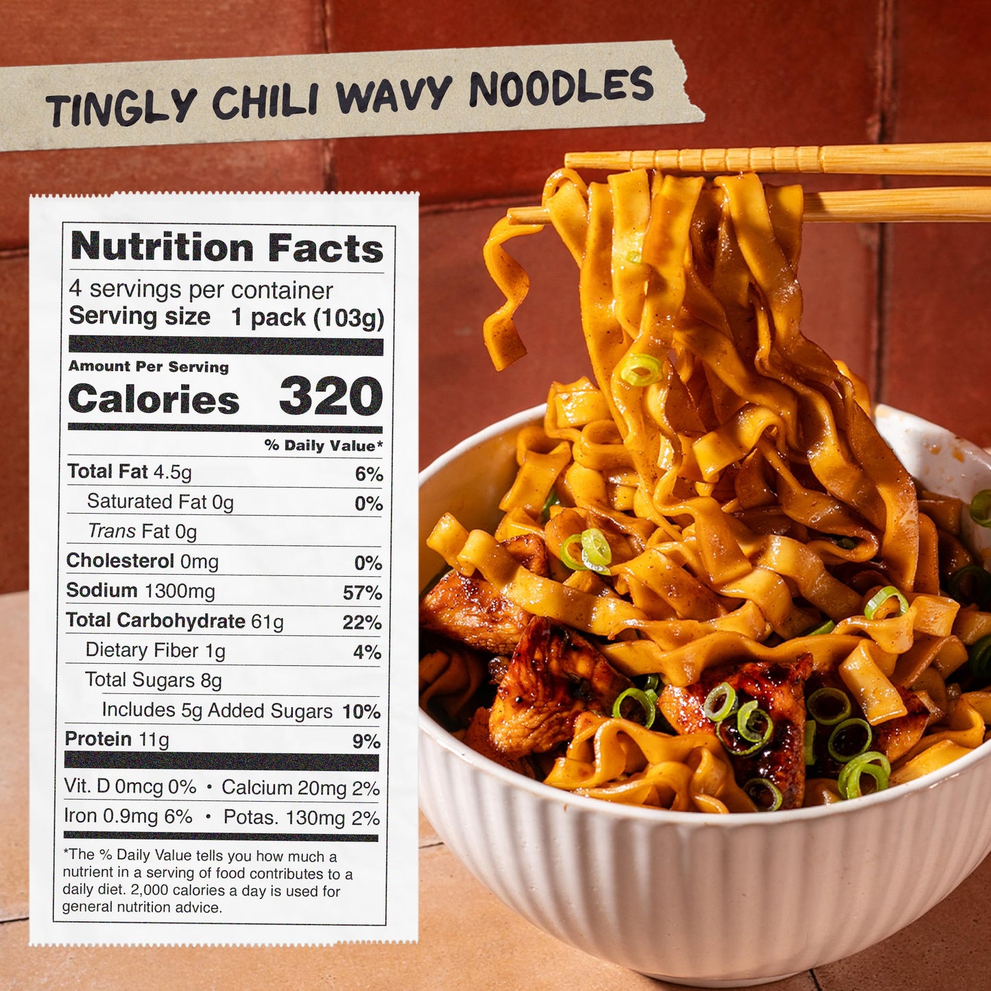 Tingly Chili Noodles Ramen Noodles by David Chang, 4 Pack of Restaurant Quality Air-Dried Instant Noodles Now with More Sauce &