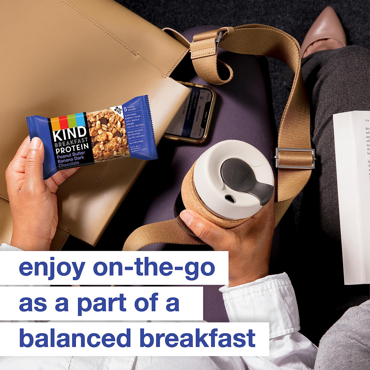 Kind Breakfast, Healthy Snack Bar, Peanut Butter Banana Dark Chocolate, Gluten Free Breakfast Bars, 8G Protein, 1.76 Oz Packs (3