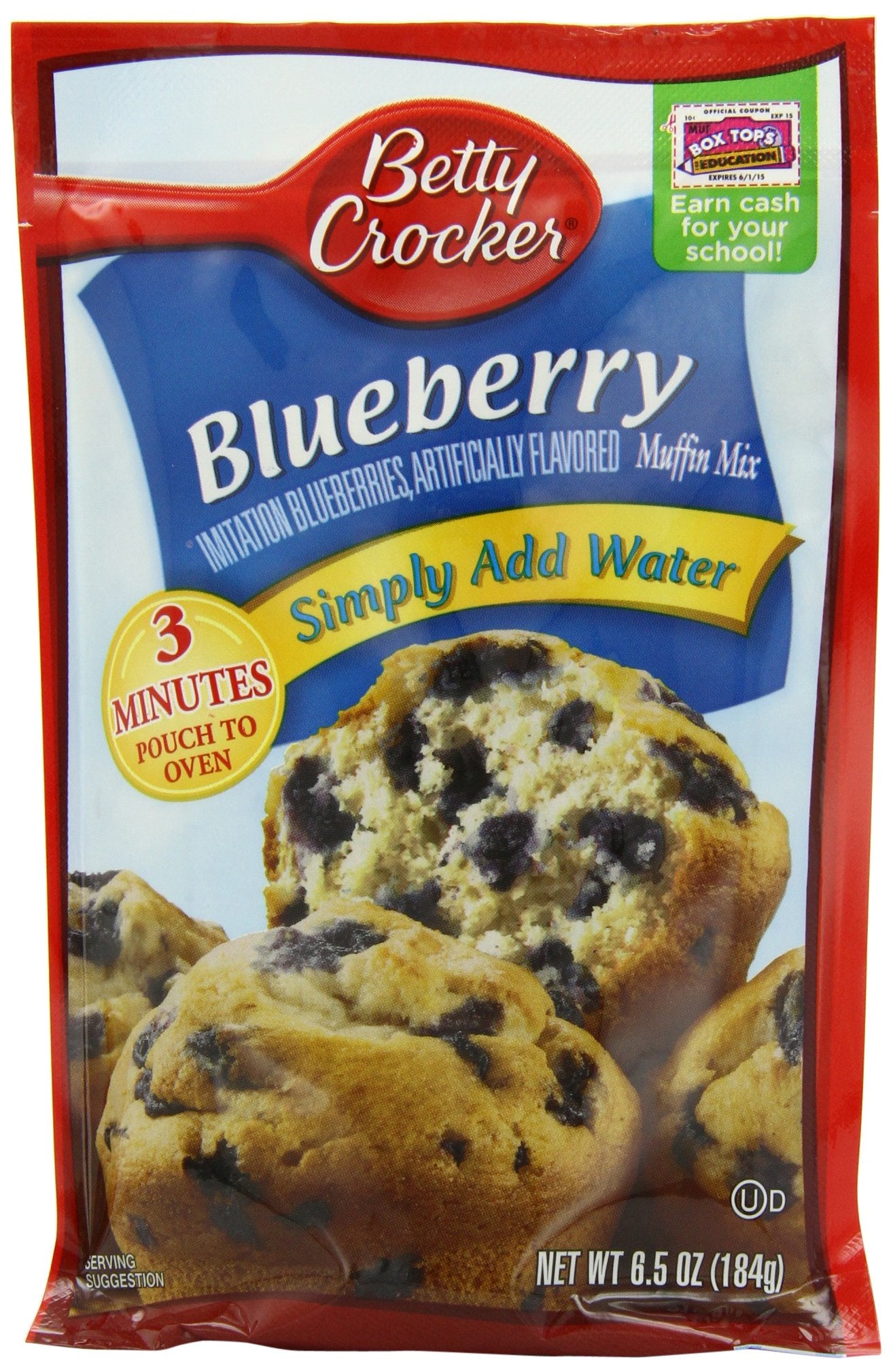 Betty Crocker Blueberry Muffin Mix, 6.5 oz Pouch (Pack of 24)