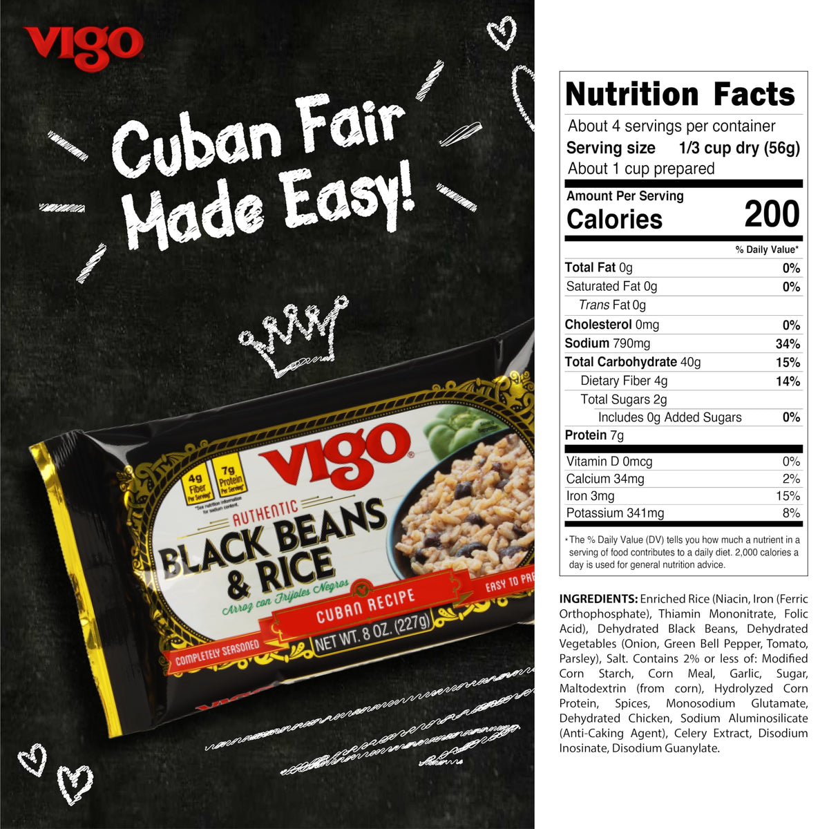 Vigo Black Bean And Rice - Case Of 12 - 8 Oz(D0102H5W6C8)