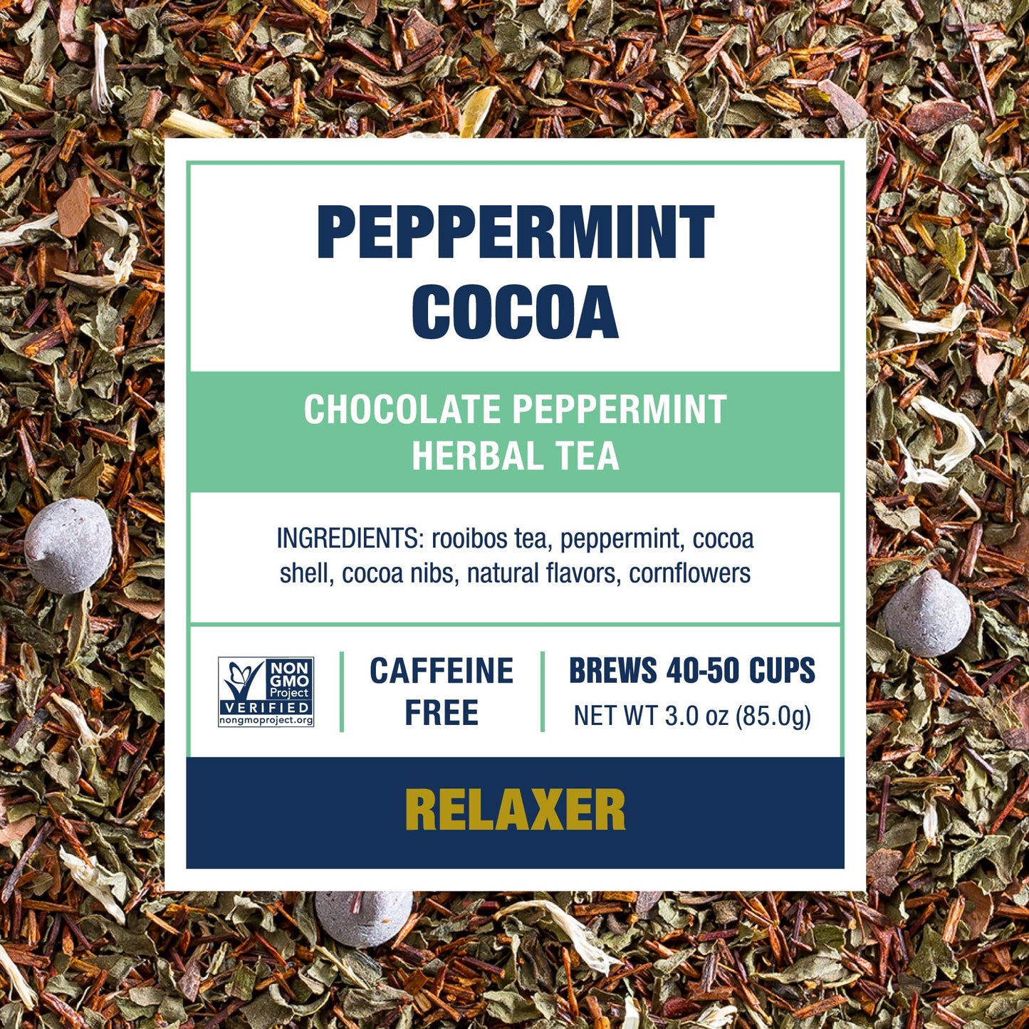 Tiesta Tea Cozy Peppermint Cocoa Herbal Tea - Non Caffeinated, 3 oz Refillable Tin, Makes Up to 50 Cups
