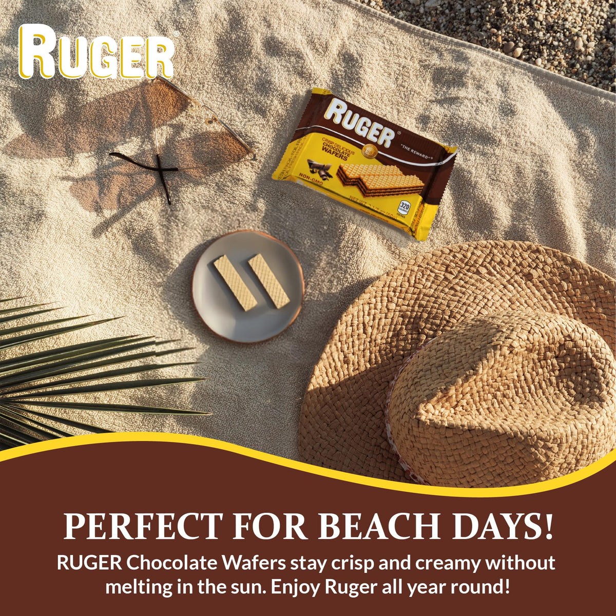 Ruger Wafers Austrian Chocolate Wafers, 2.125 Ounce (Pack Of 12) - Crisp, Creamy, Delicious Chocolate   With Natural Ingredients And Extended Shelf Life, Perfect For Snacking, Desserts, And Anytime Indulgence