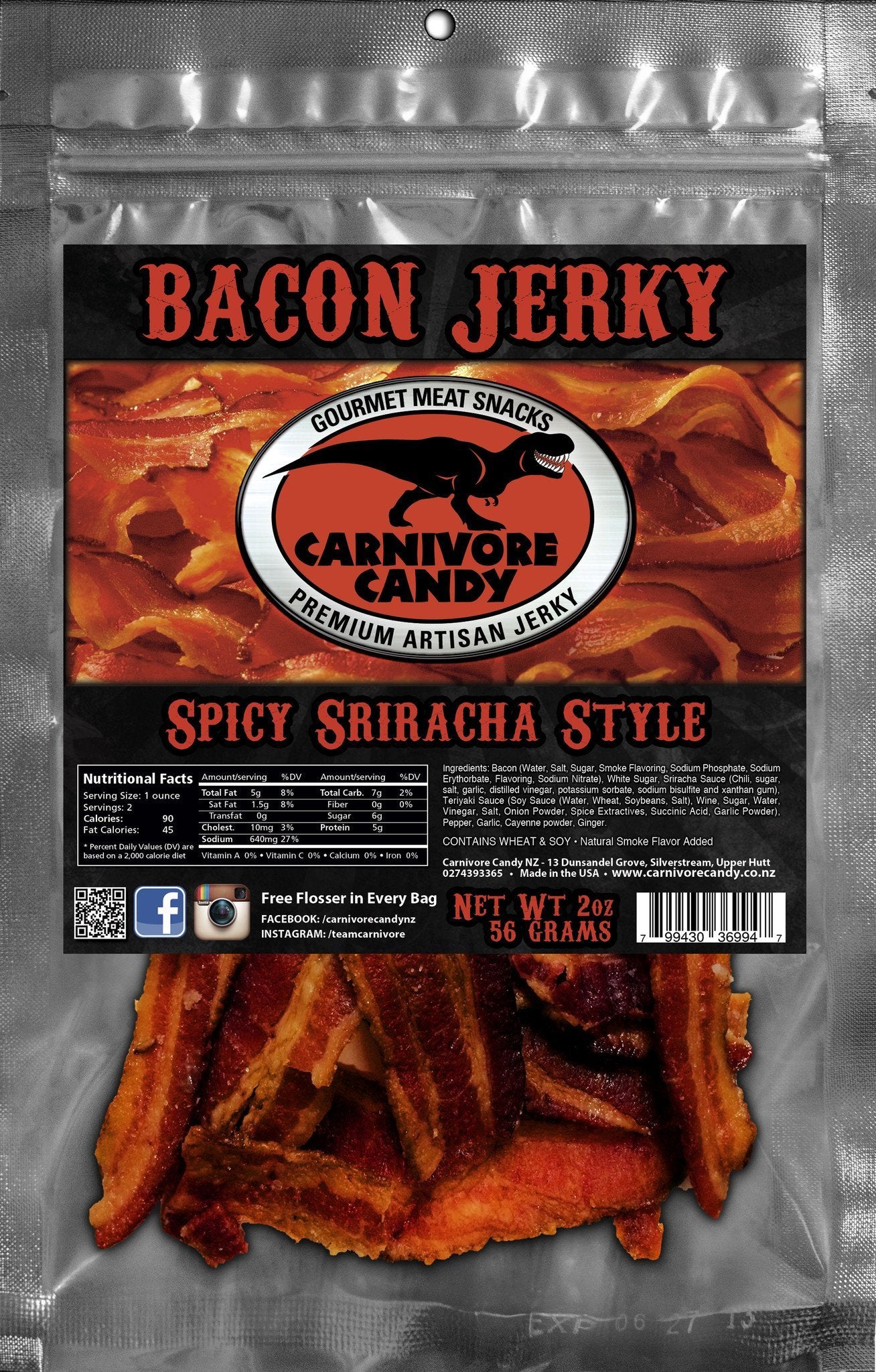 Carnivore Candy Bacon Jerky 5 Flavor Sampler Pack