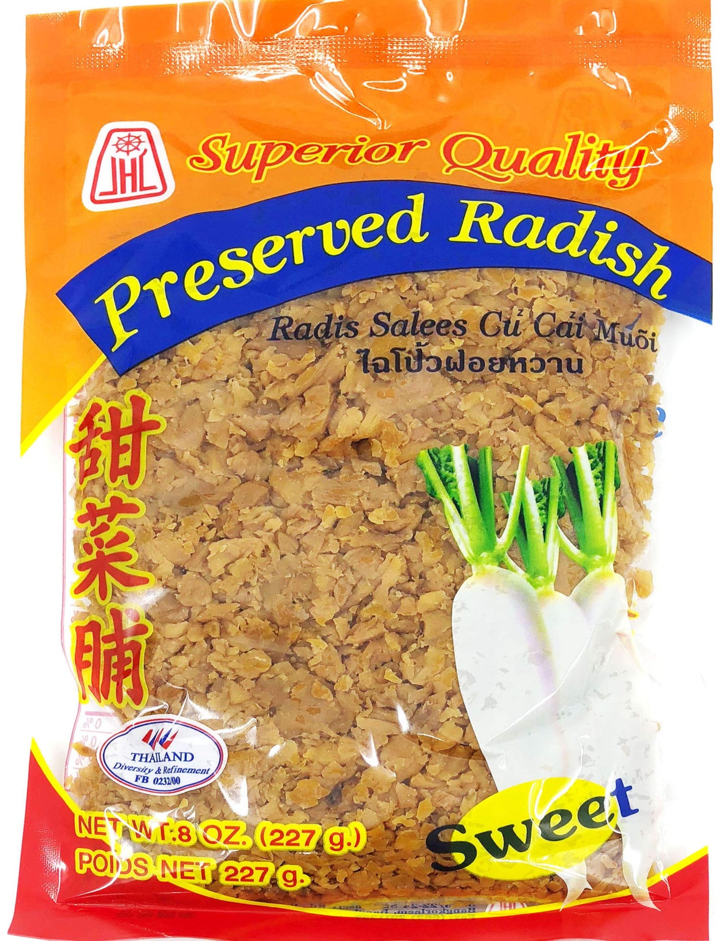 Chopped Or Minced Sweet Preserved Radish/Turnip (8 Ounces) Product Of Thailand