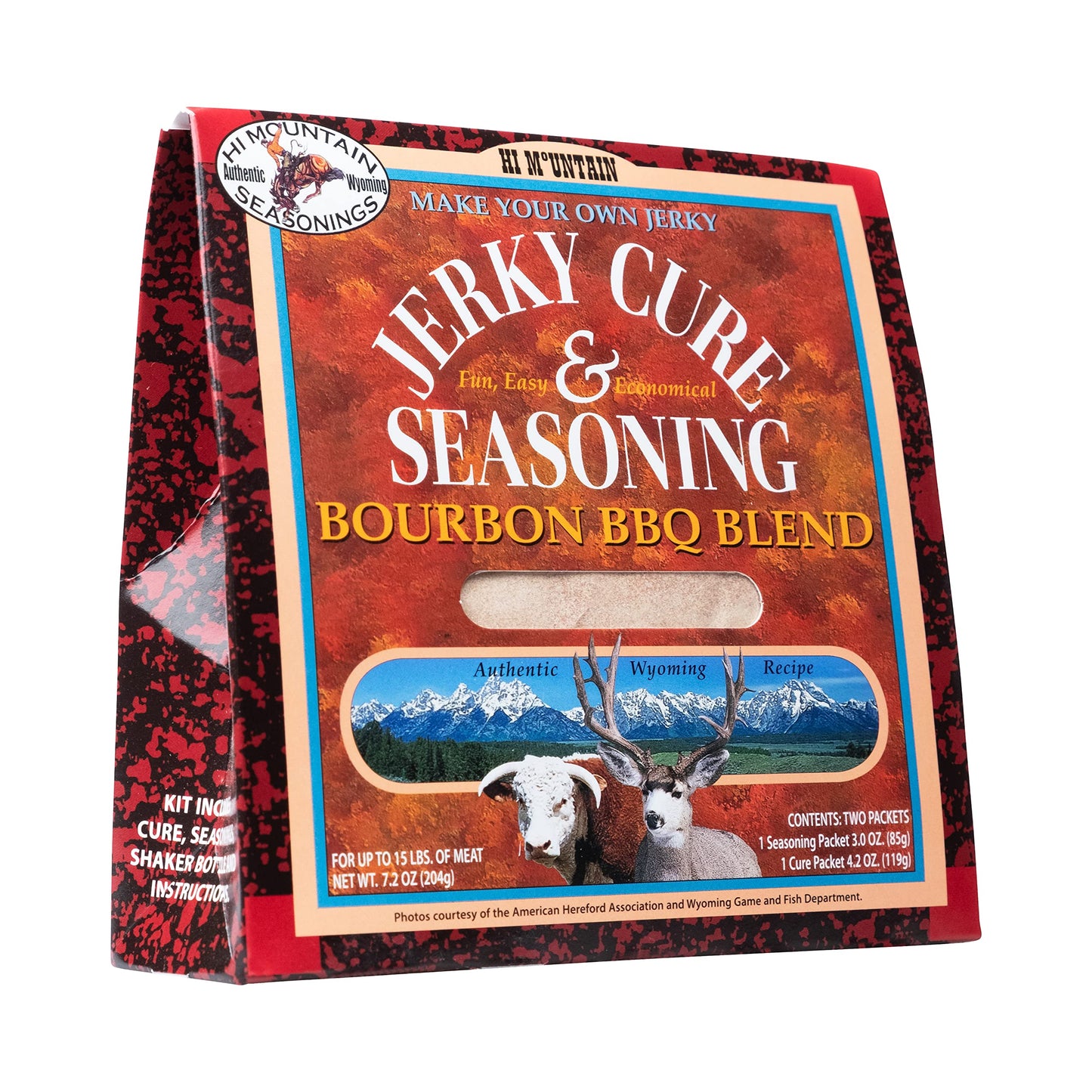 Hi Mountain Jerky Seasoning and Cure Kit, Bourbon BBQ Blend, 8 Ounce, for Beef, Deer, Elk, and Venison, Season up to 15lbs.