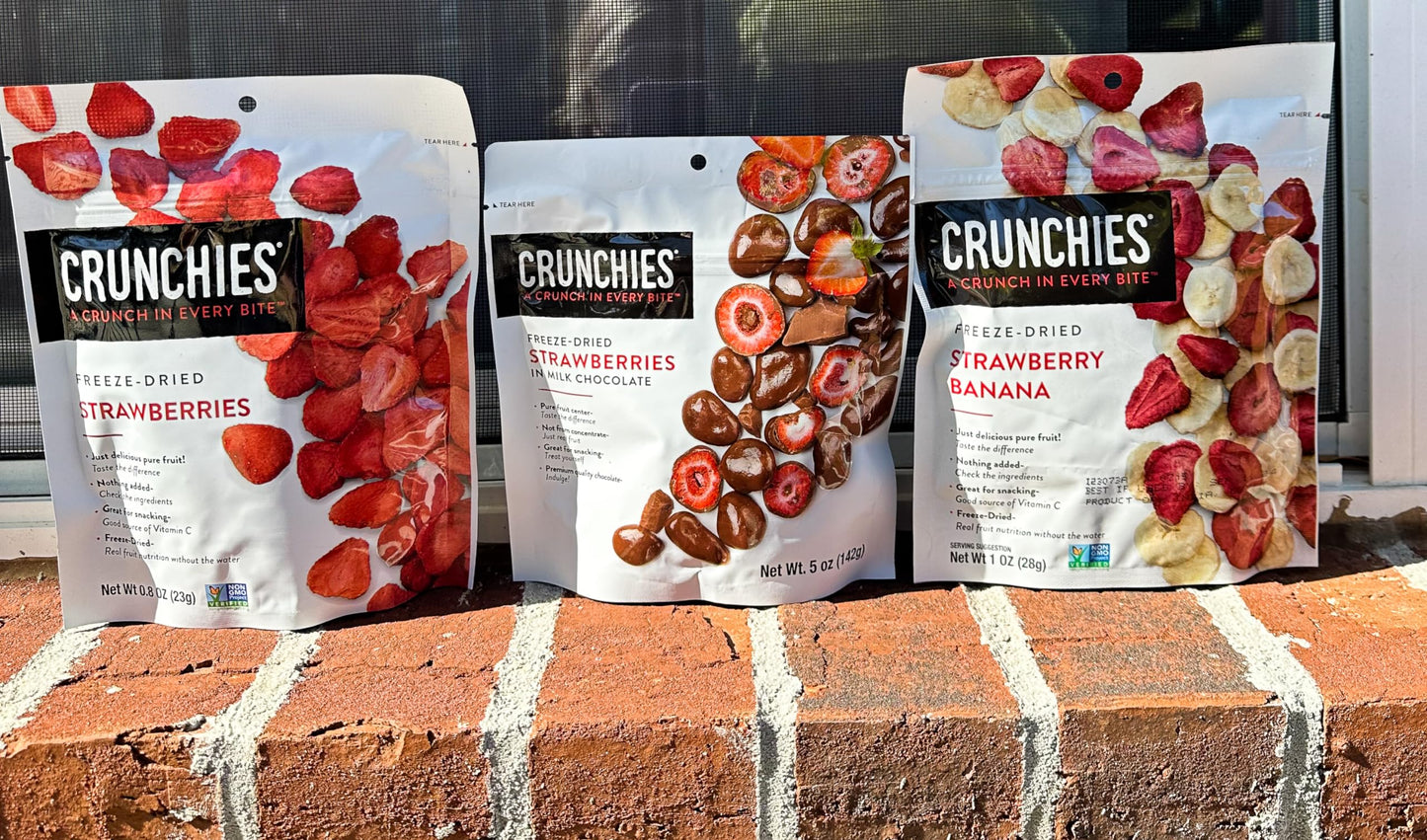 Crunchies Freeze-Dried Fruits, All Natural Crispy Fruit Snack, Pack of 6 Strawberry Lovers Variety, Non-GMO, Kosher