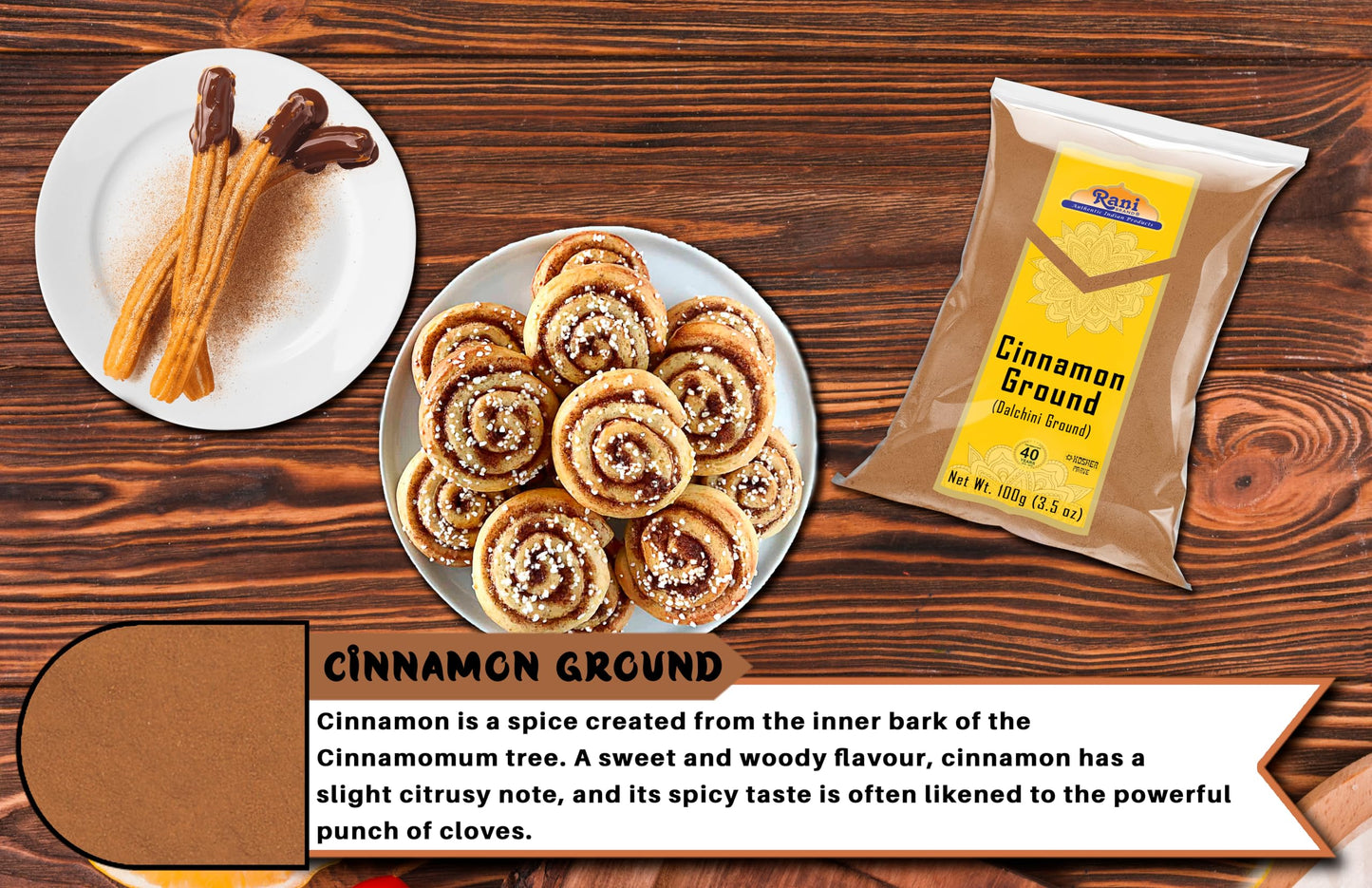 Rani Cinnamon Powder (Ground) Spice 3.5Oz (100G) ~ All Natural | Salt-Free | Vegan | No Colors | Gluten Friendly | Non-Gmo