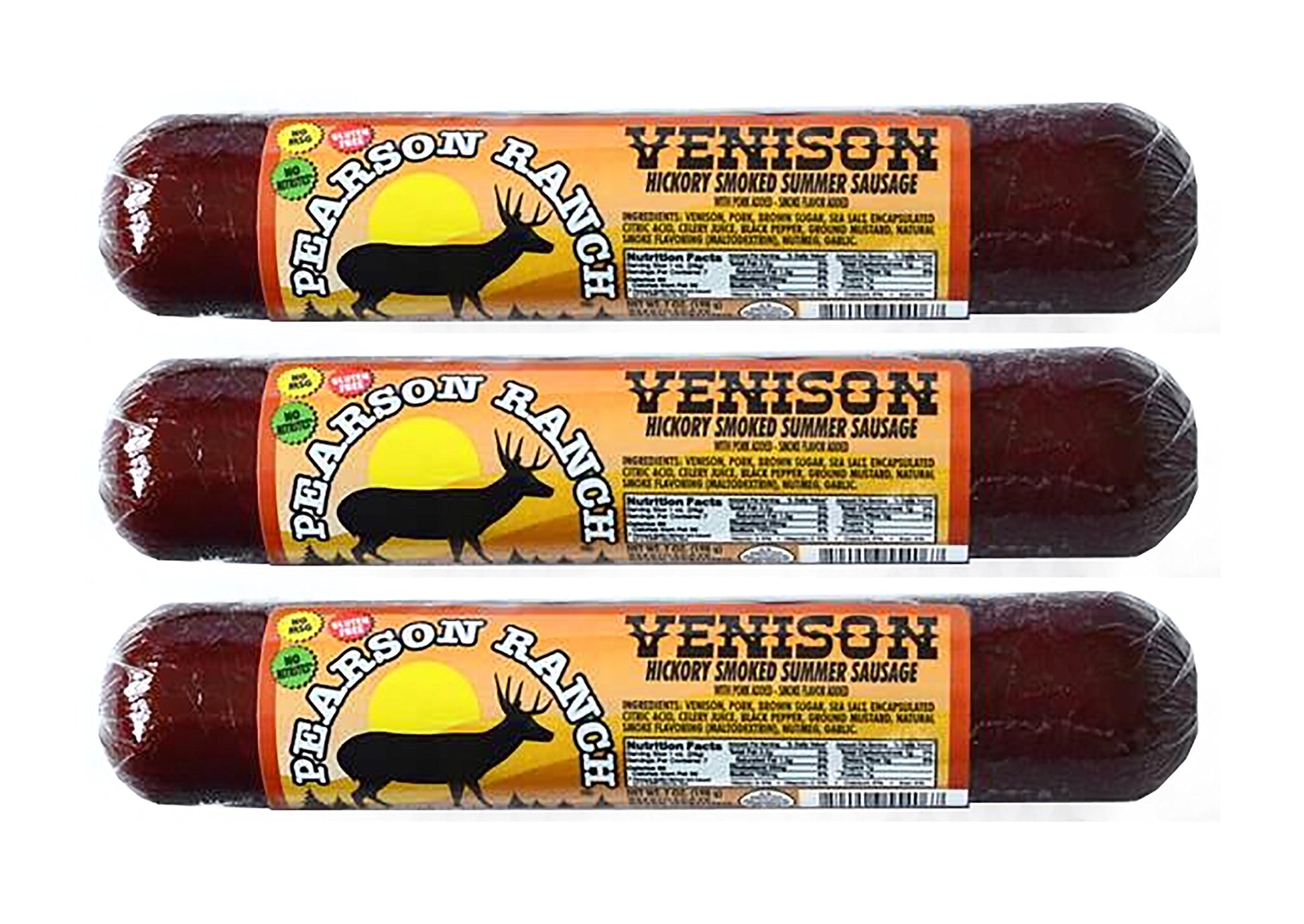 PEARSON RANCH Venison Wild Game Summer Sausage 7 Ounce Stick of Venison Summer Sausage Exotic Meat, Gluten-Free, MSG-Free, Paleo