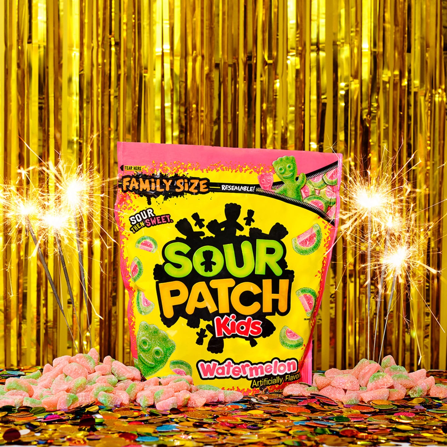 SOUR PATCH KIDS Watermelon Soft & Chewy Candy, Family Size, 1.8 lb Bag