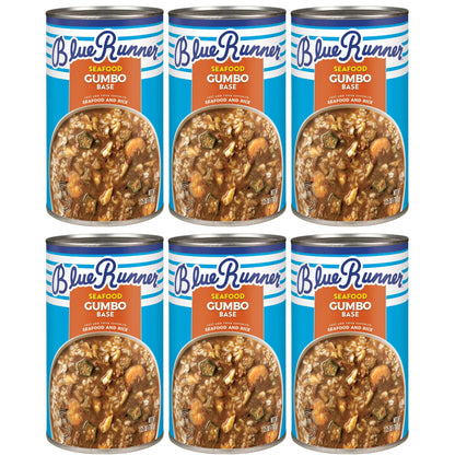 Blue Runner-Creole Seafood Gumbo Base-25 Ounce Can (Pack of 6)-A Rich, Flavorful and Authentic Creole Classic-An Instant Meal, J