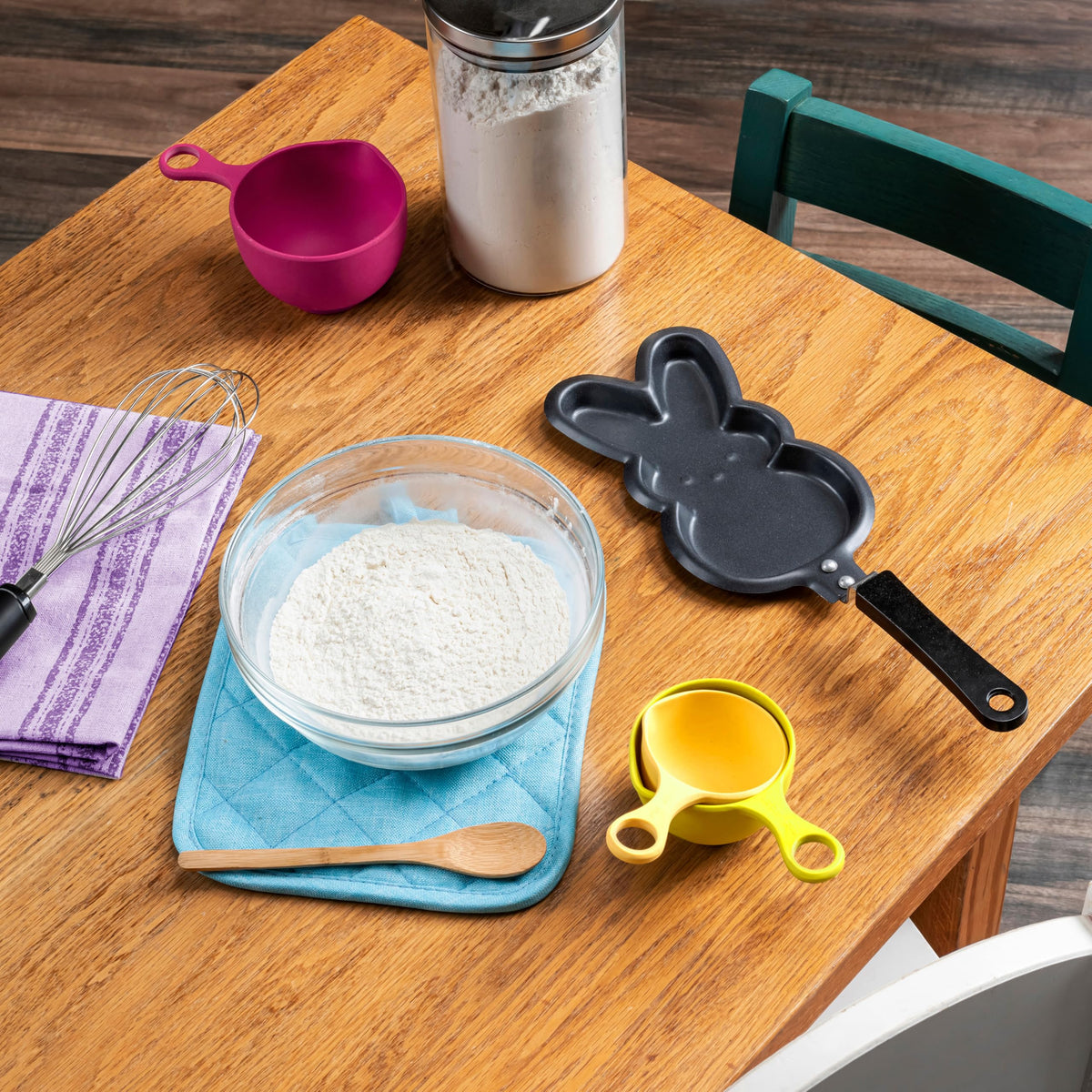 Frankford Peeps Bunny Shaped Skillet 2 Pack With Pancake Mix Gift Set