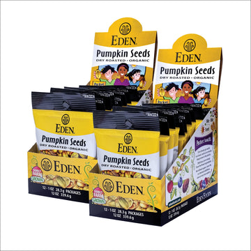 Eden Organic Pumpkin Seeds, Pocket Snacks, Dry Roasted, Lightly Salted, Hulled, Pepitas, 1 Oz (24-Pack Case)