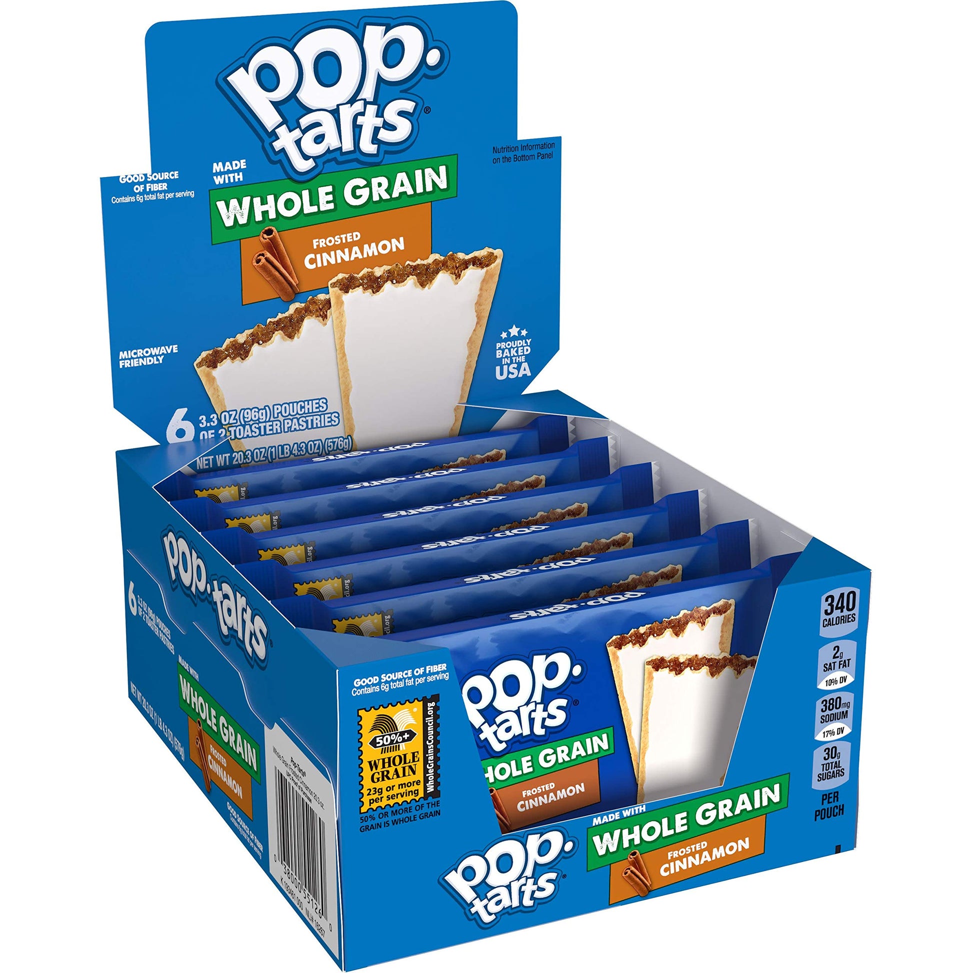 Pop-Tarts Breakfast Toaster Pastries, Whole Grain Frosted Brown Sugar Cinnamon Flavored, Bulk Size, 72 Count (Pack of 12, 21.1 o