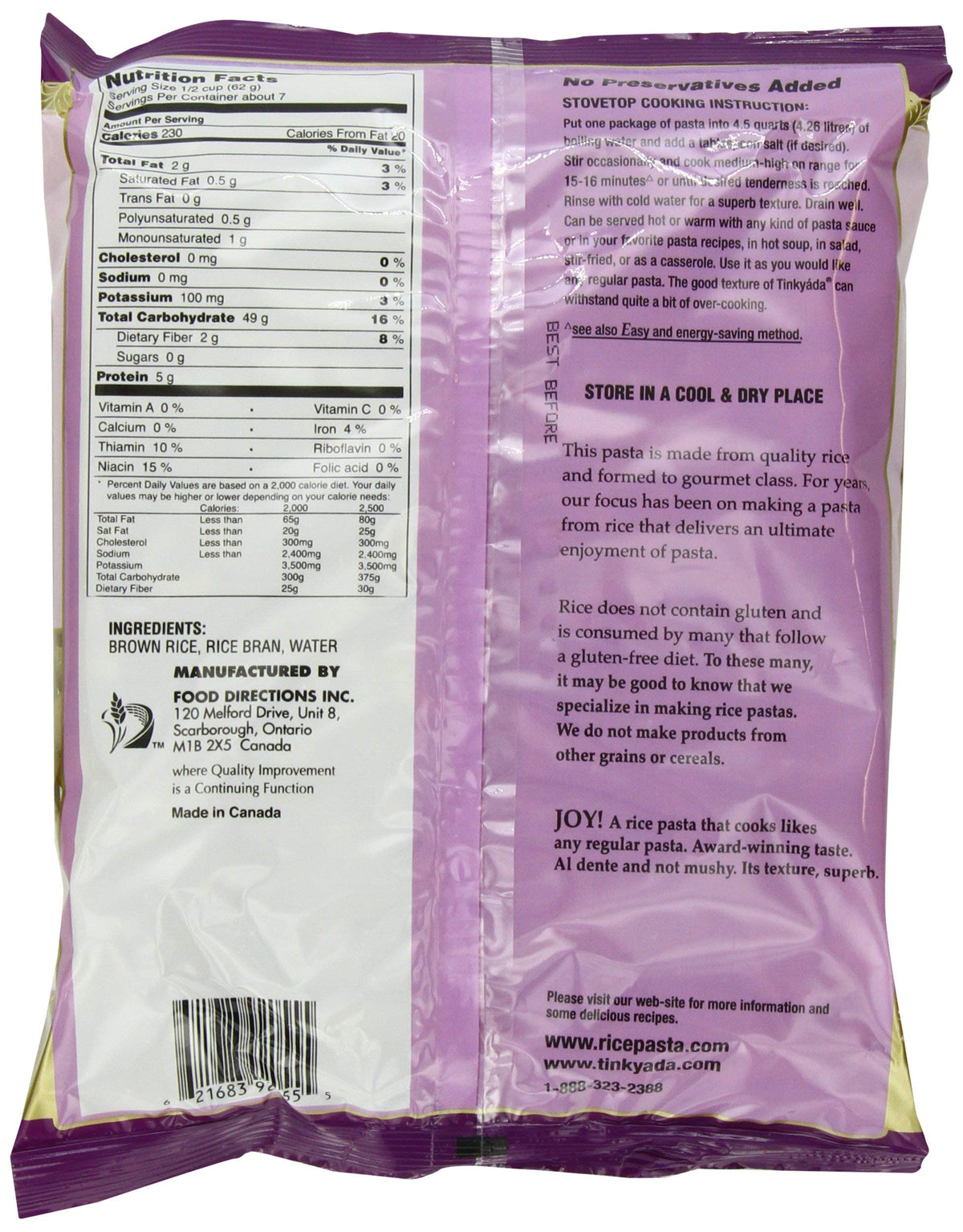 Tinkyada Brown Rice Elbow Pasta, 16 oz (Pack of 3)
