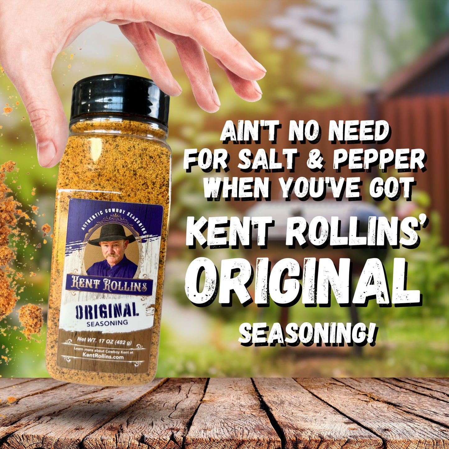 Kent Rollins Original Seasoning - 17 Ounce Spice Blend for Flavorful Cooking
