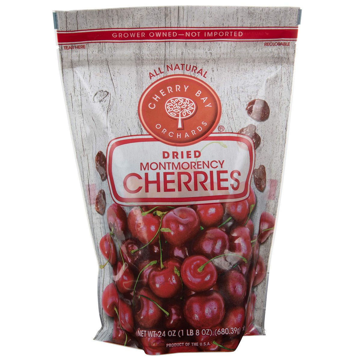 Cherry Bay Orchards - Dried Montmorency Tart Cherries - (Pack Of 8 - 24Oz Bags) - 100% Domestic, Natural, Kosher Certified, Glut