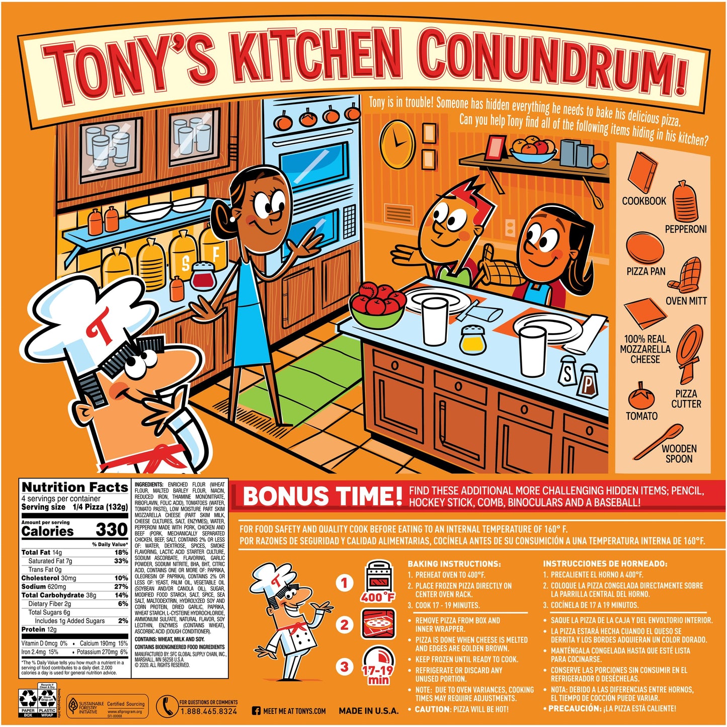 Tonys Pizzeria Style Pizza Pepperoni, 18.56 Ounce -- 16 Per Case.
