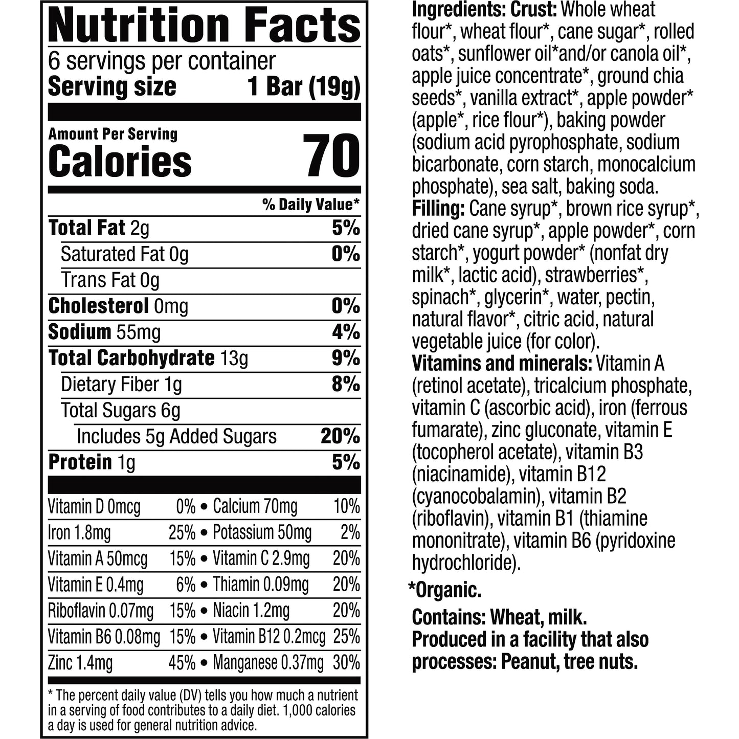 Plum Organics Mighty Snack Bars - Strawberry - 0.67 Oz Bars (Pack Of 48) - Organic Fruit And Vegetable Toddler Food Snack Bars