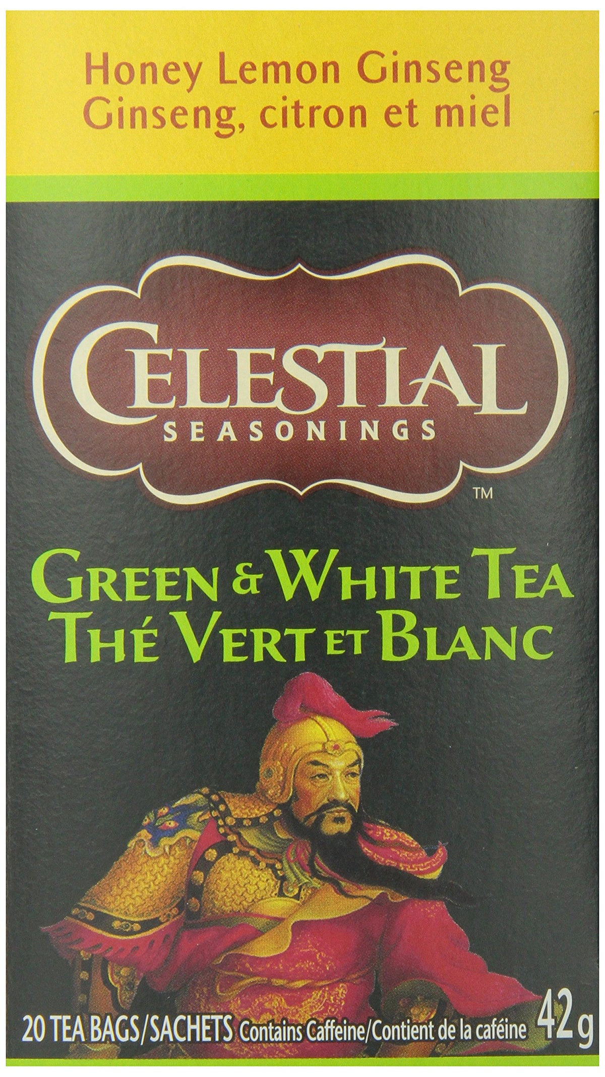 Celestial Seasonings Green Tea Honey Lemon Ginseng, 20-Count (Pack Of6)