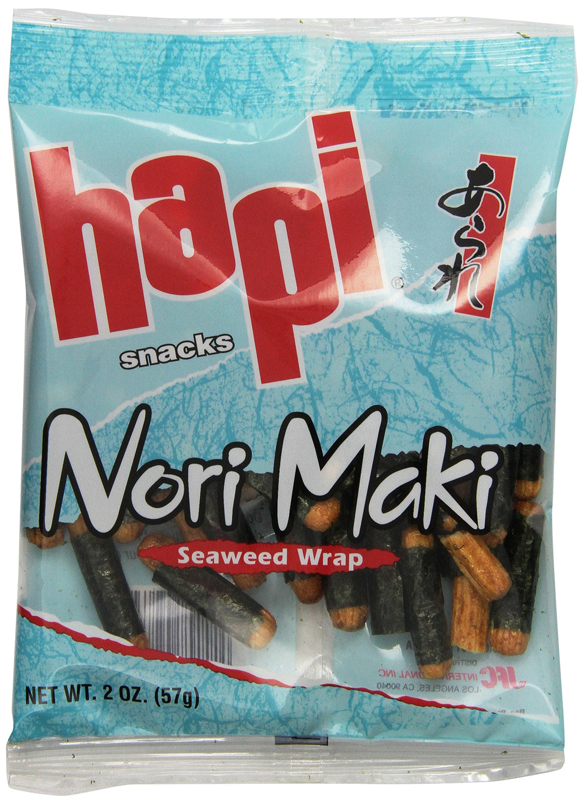 Hapi Seaweed Wrap Rice Crackers, 2-Ounce Bags (Pack of 12)