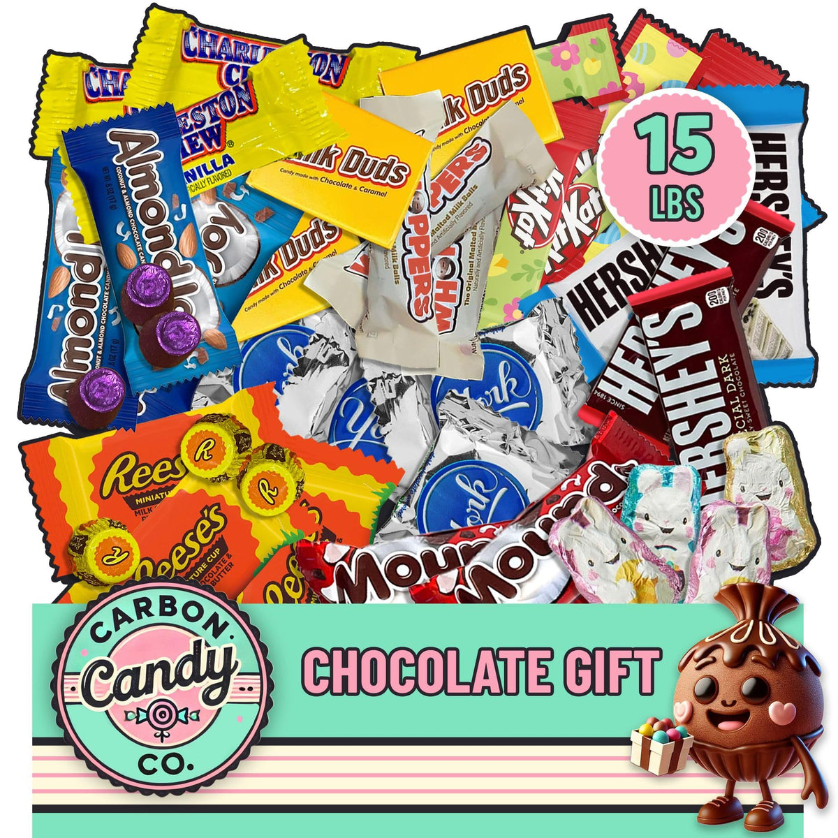 Chocolate Candy Variety Pack - 15 lb Assorted Bulk Chocolate Miniatures - Bulk Candy Individually Wrapped Candy Bars - Holiday C