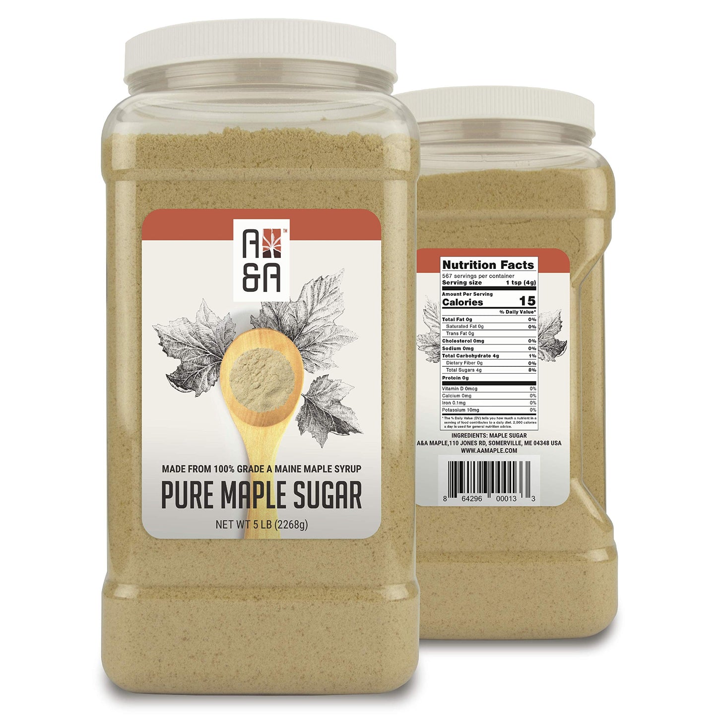 A&A Maple Pure Maple Sugar - 5 Pounds - 80 Ounce Pack