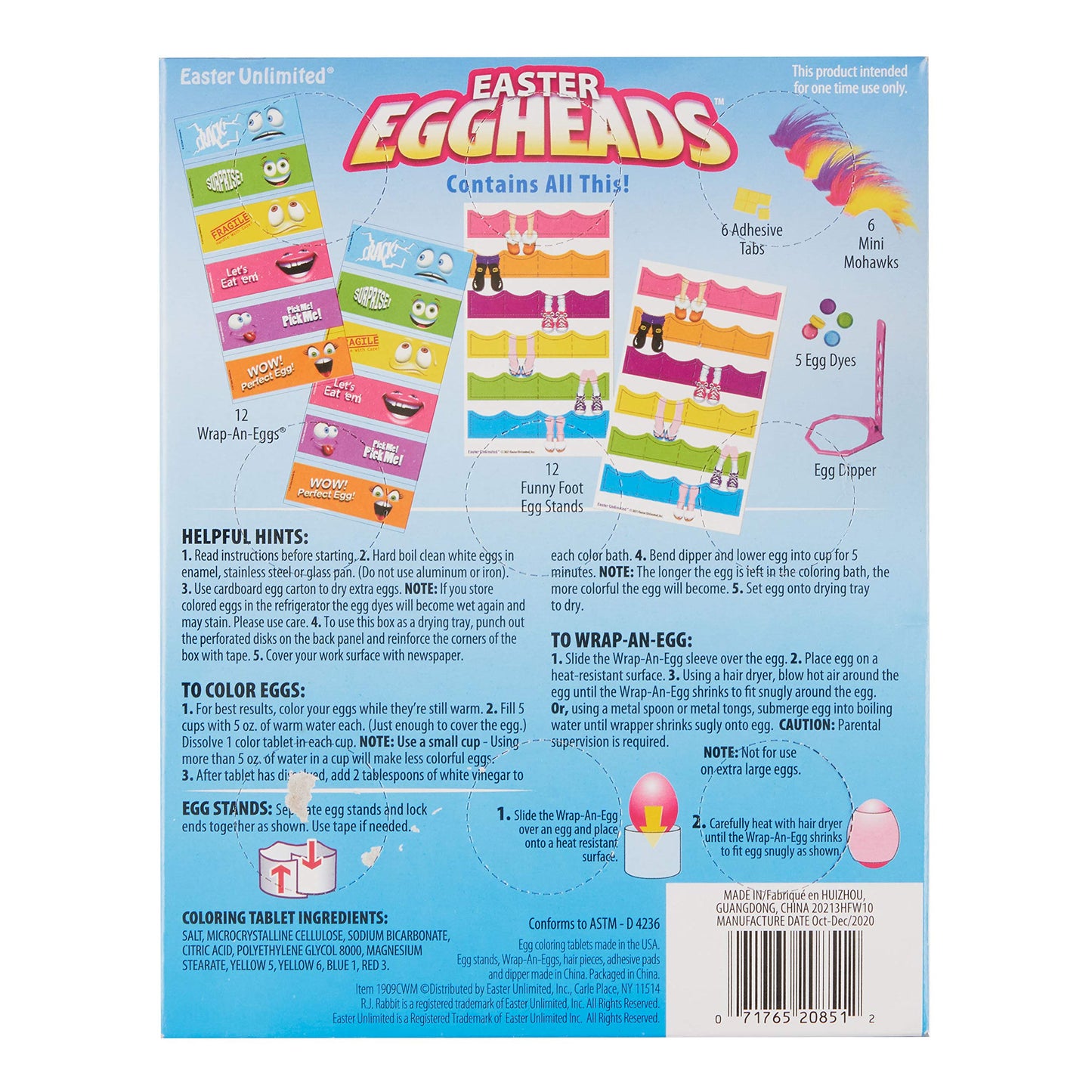 R.J. Rabbit Easter Egghead Egg Dye Decoration Kit - 35 Piece Set