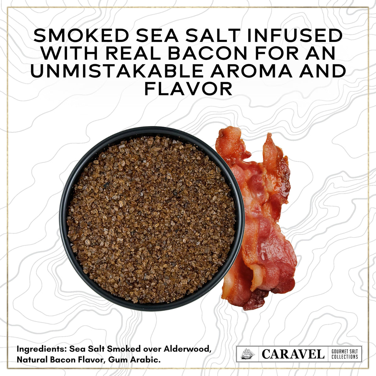 Caravel Gourmet Smoked Bacon Sea Salt 4 oz Jar 2-Pack
