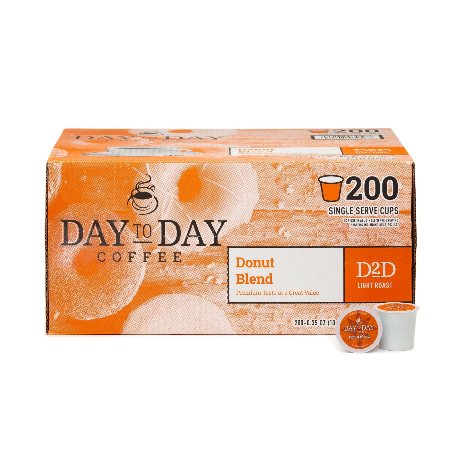 Day To Day Coffee Medium Roast Single Serve Coffee Pods for K-Cup Brewers, 200 Count
