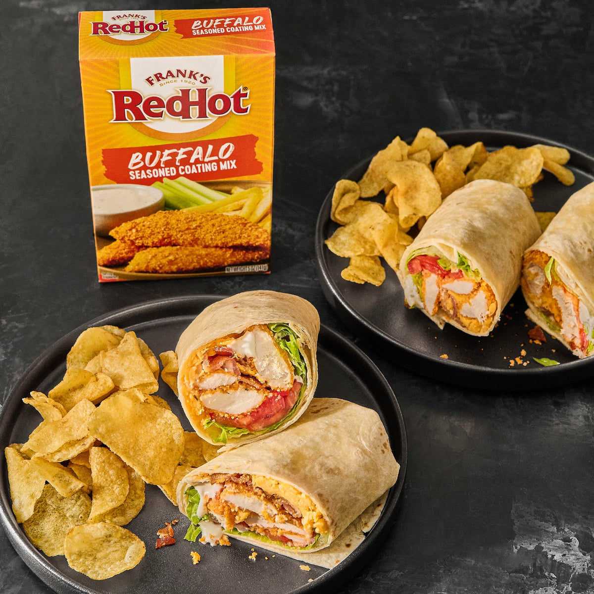 Franks RedHot Seasoned Coating Mix, Buffalo, A Crunchy Topping for Casseroles, Coating for Chicken, and Mix-In for Burgers, Mea