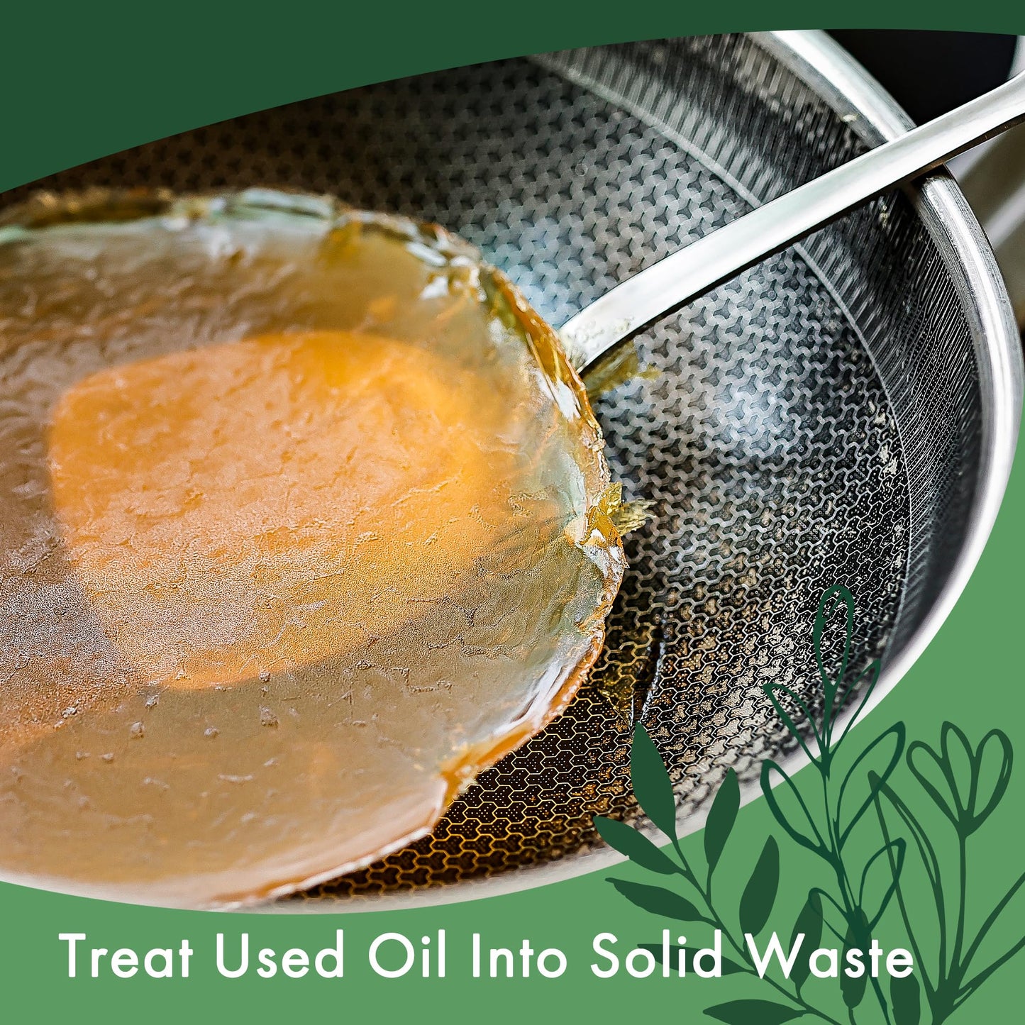 LaSyL Natural Cooking Oil Solidifier Powder, Harden Up to 4.5 Gallon of Fry Oil Away from Mess, 100% Plant-Based Oil Hardener fo