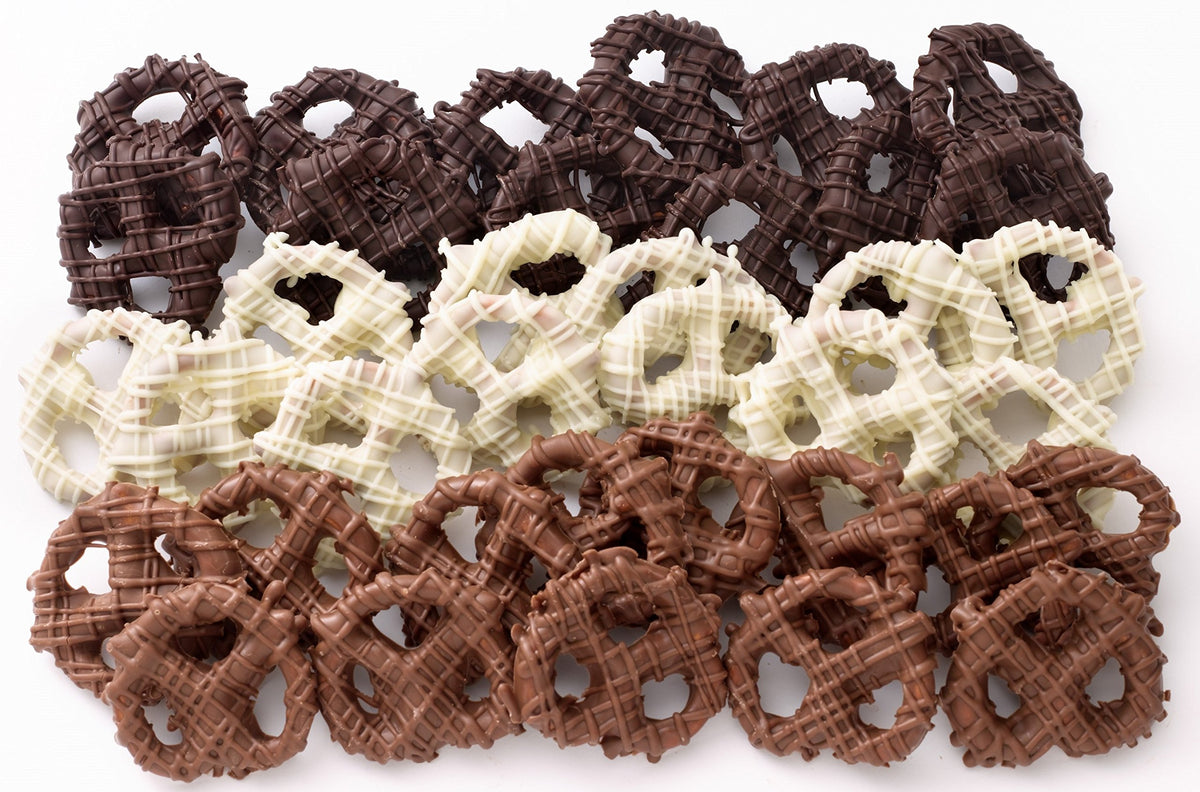 Vermont Nut Free Chocolates Covered Mini Twist Pretzels (Assorted) 7 Ounces, Nut-Free, Egg-Free, Kosher