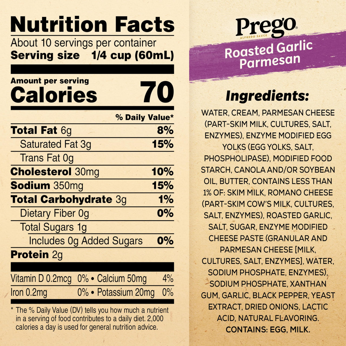 Prego Alfredo Sauce with Roasted Garlic and Parmesan Cheese, 22 Oz Jar