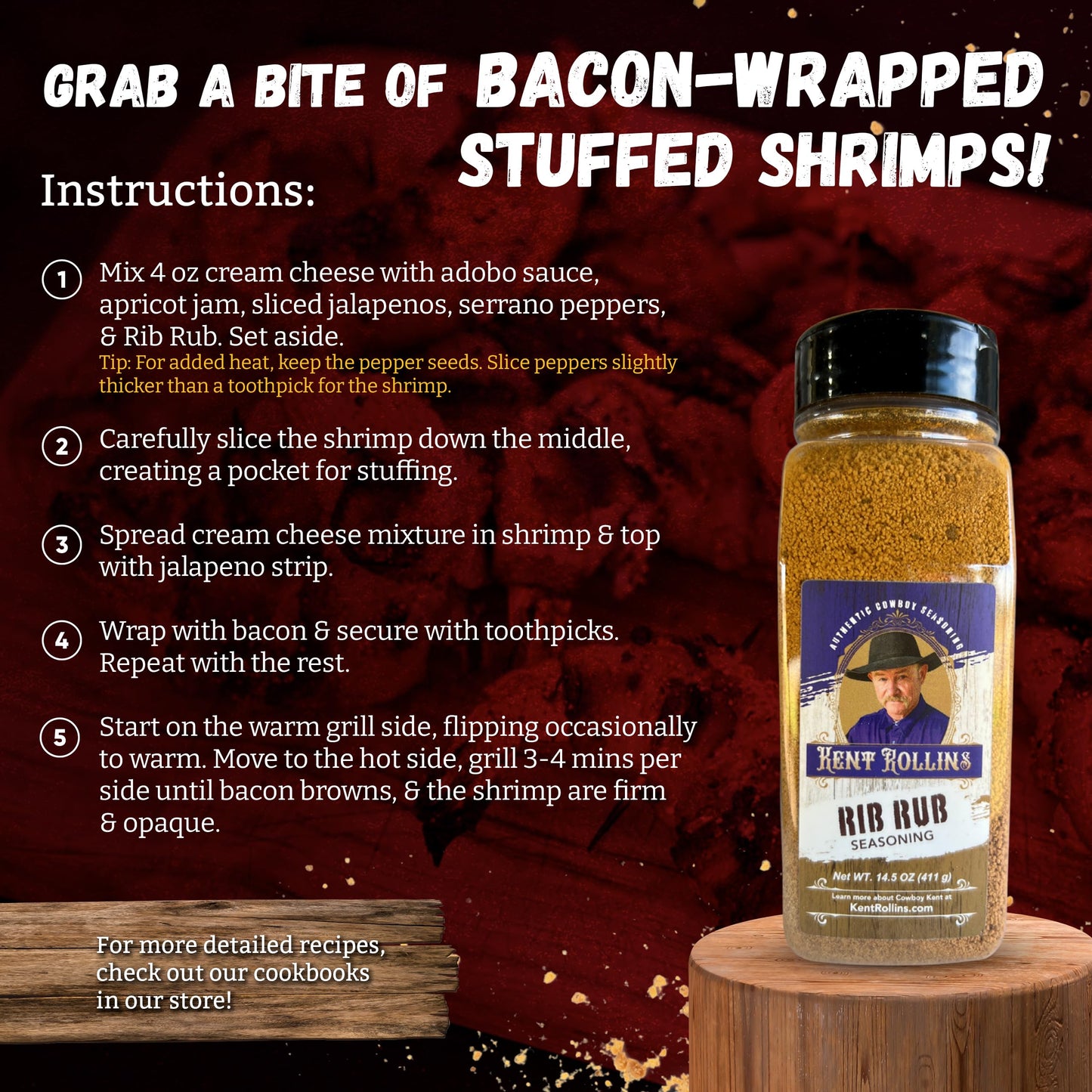 Kent Rollins Rib Rub Seasoning, Gluten Free, 13 oz, Ideal for Ribs, Pork, Chicken, Shrimp & Other Meat