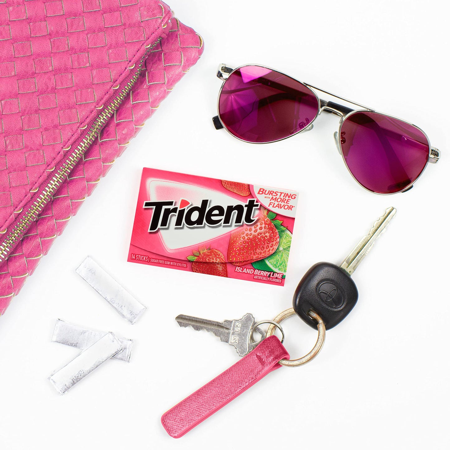 Trident Sugar Free Gum, Island Berry Lime, 12 Pack, 1 oz Each, Xylitol Sweetened