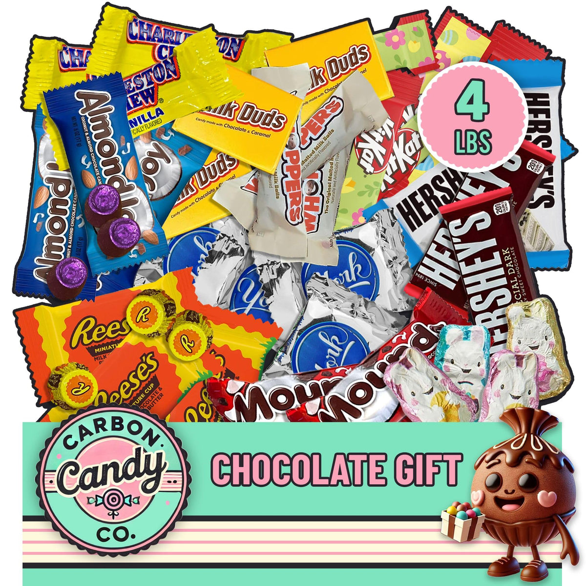 Chocolate Candy Variety Pack - 4 lb Assorted Bulk Chocolate Miniatures - Bulk Candy Individually Wrapped Candy Bars - Holiday Ca
