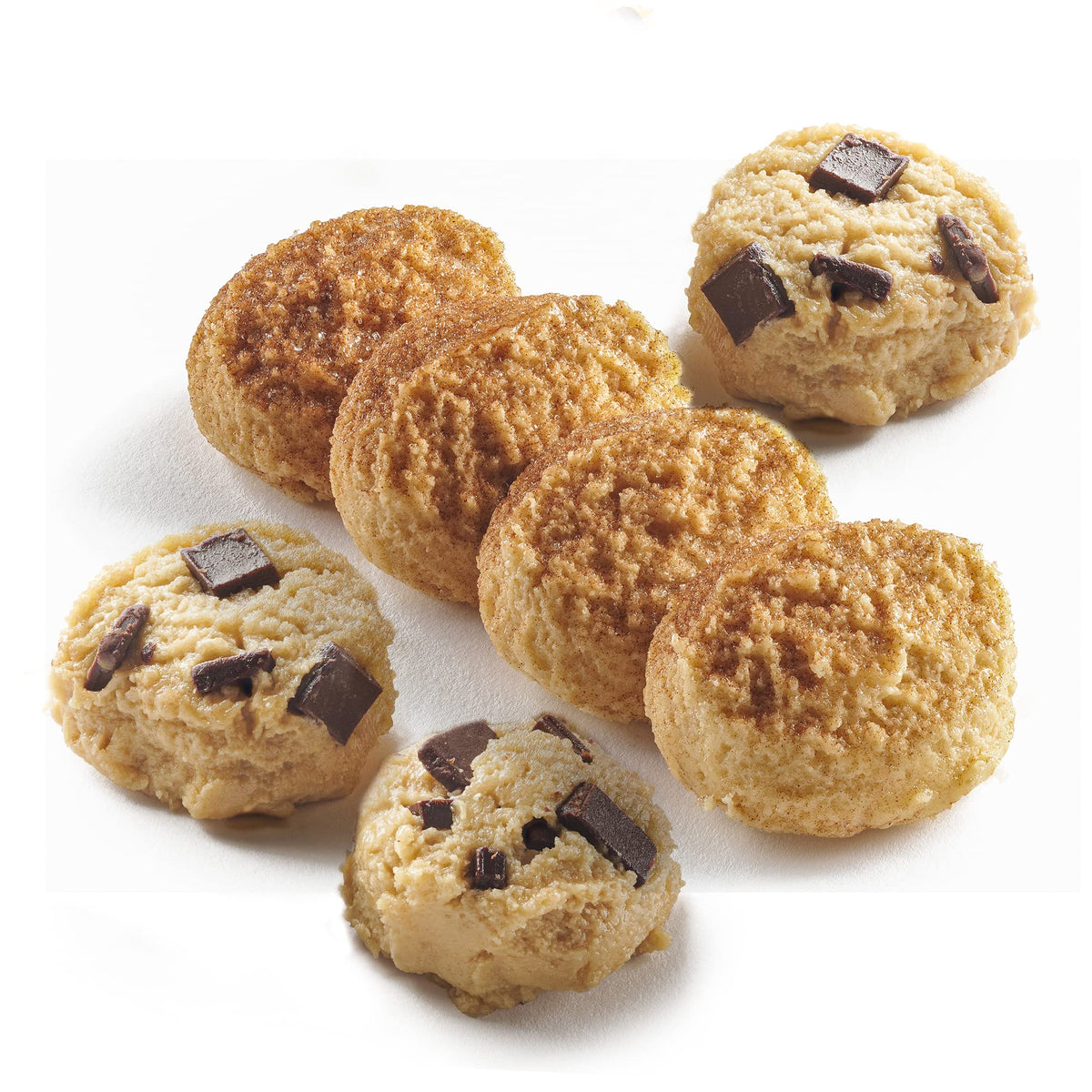 David's Cookies Preformed Frozen Cookie Dough - Chocolate Chunk & Snickerdoodle - 96 count