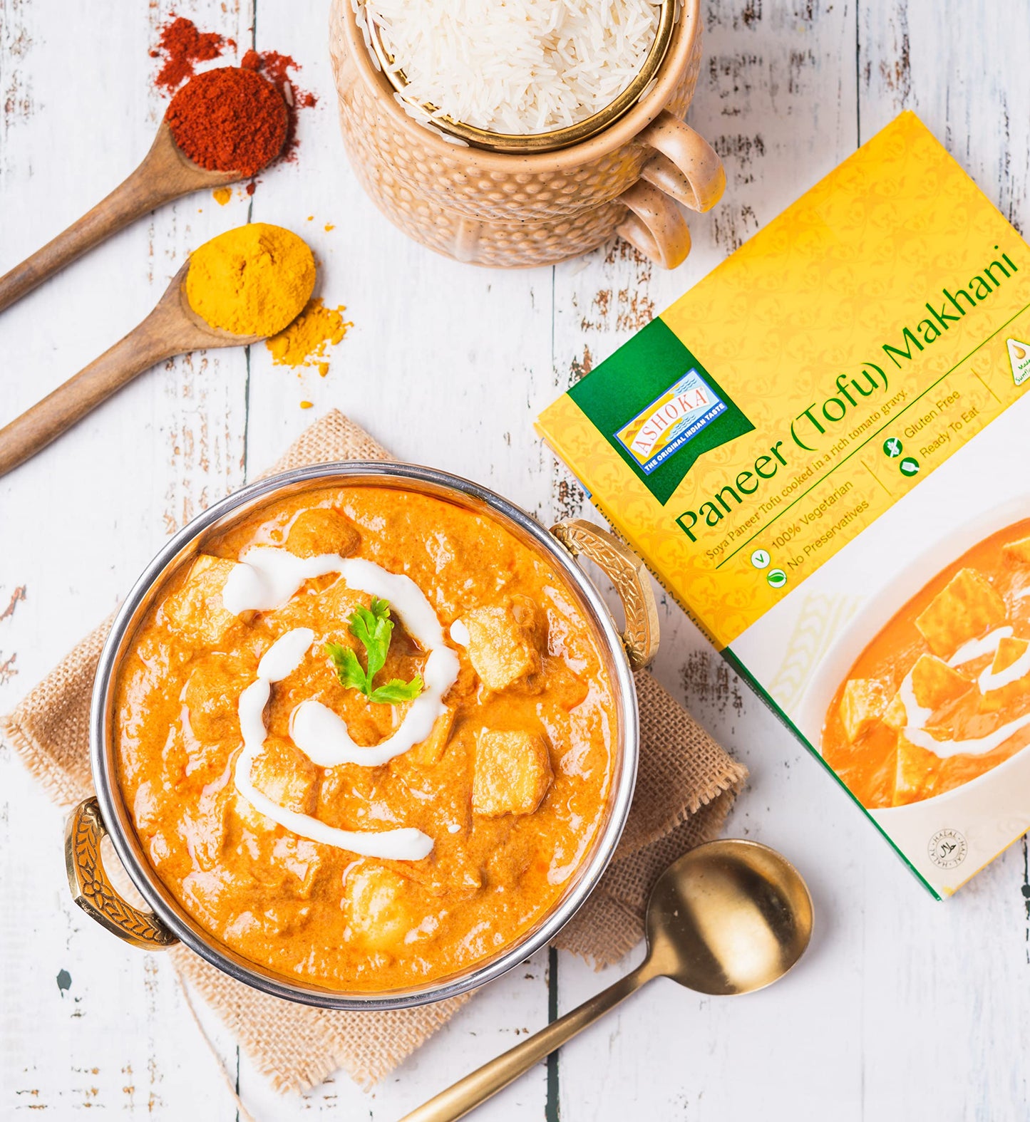 ASHOKA Tofu Curry Plant-Based Gluten Free Meal Pack of 10, 10 Ounce, All-Natural, Ready to Heat, Kosher Certified
