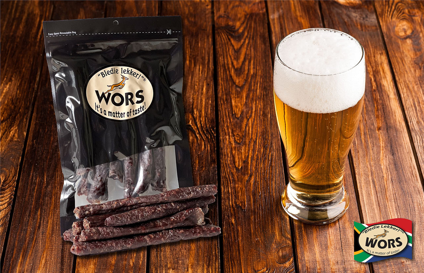 Bledie Lekker Droewors (Dried Sausage) 8oz - Premium Quality, Flavorful Snack, Perfect for Parties and Outdoor Adventures