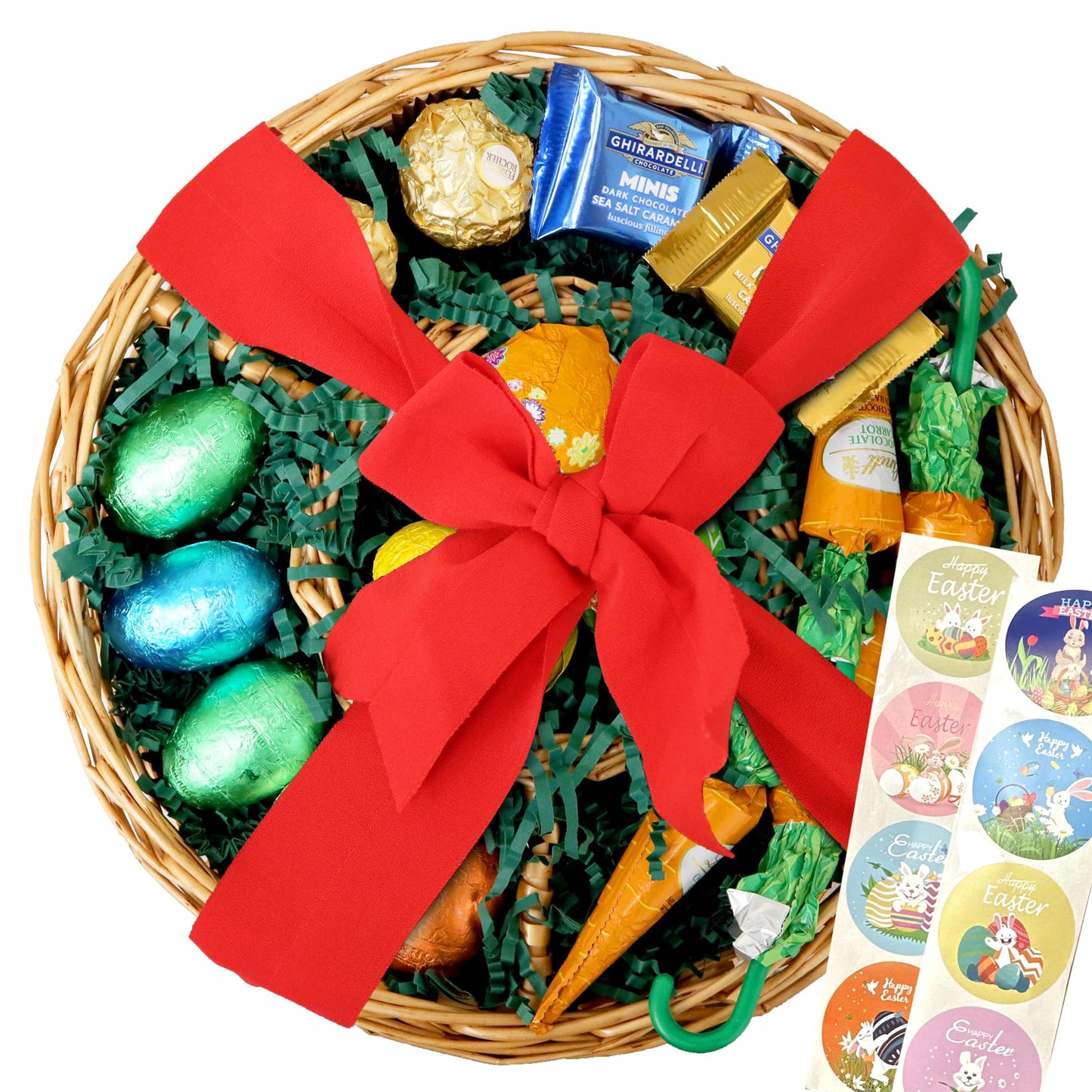 Evas Gift Universe Easter Gift Basket with Eggs, Truffles & Sticker - 1 Count for Him, Her, Kids, Friends