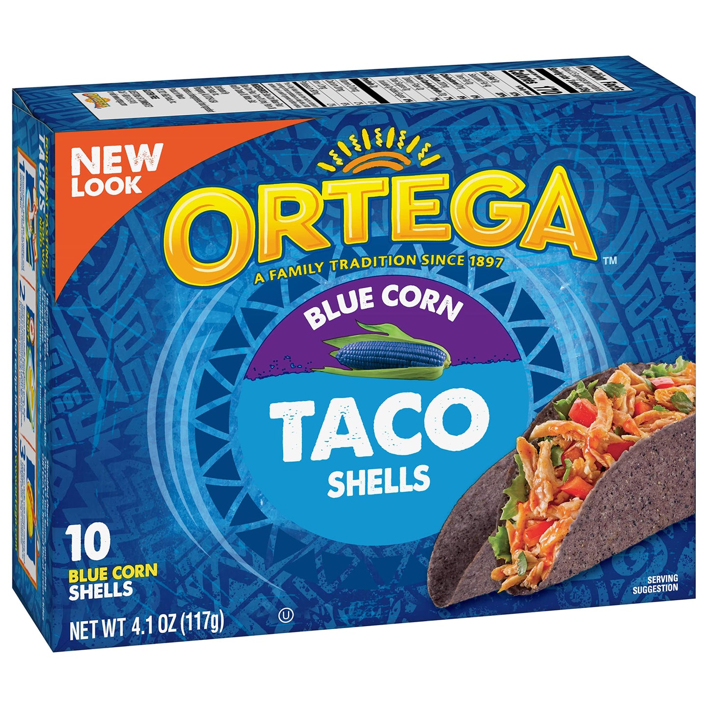 Ortega Taco Shells, Blue Corn, 4.1 Ounce, 10 Shells (Pack Of 6)