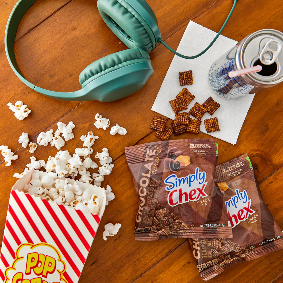 Chex Mix Simply Chex Mix, Chocolate Caramel, 1.03 Oz, Pack of 60, Snack Mix