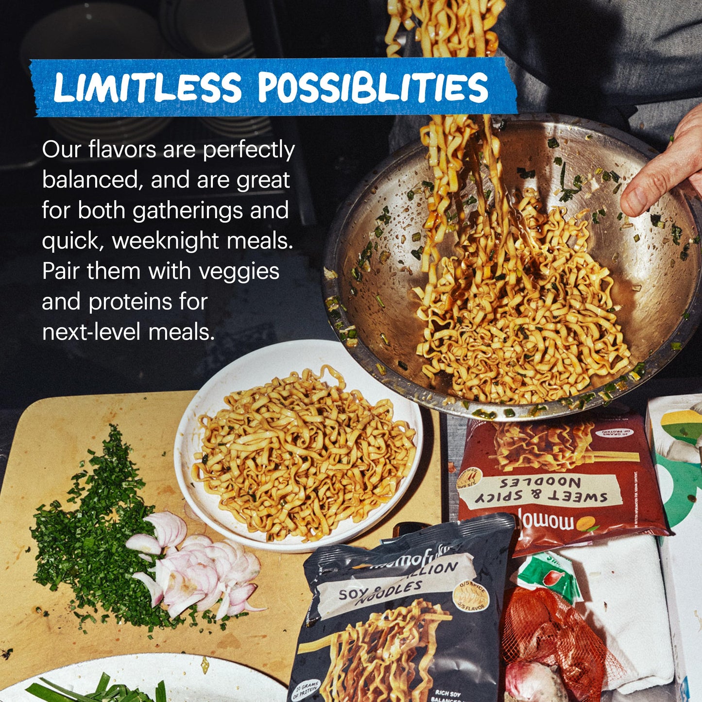 Tingly Chili Noodles Ramen Noodles by David Chang, 4 Pack of Restaurant Quality Air-Dried Instant Noodles Now with More Sauce &