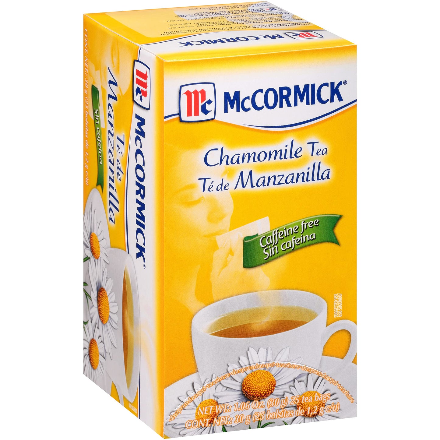 McCormick Chamomile Tea Bags, Caffeine Free, 25 Count, 1.06 oz